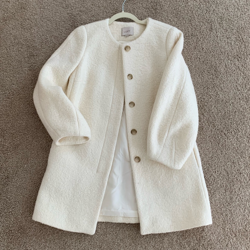 LOFT Boucle Button Down Coat
